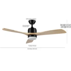 Safavieh Vencin 52-Inch LED Ceiling Fan with Wood Blades - CLF1020 -Safavieh Furniture GUEST 009a047f c18a 48a9 9bb6 0cdfb68ba717