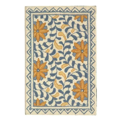 Safavieh Reyna Collection Hand-Hooked Floral Wool Rug 5 Safavieh Reyna Collection Hand-Hooked Floral Wool Rug - Image 3
