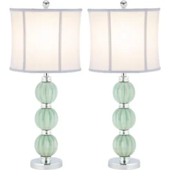 Safavieh Stephanie Globe Ceramic Lamp with Linen Shade (Set of 2) -Safavieh Furniture GUEST 029acc49 d7fb 41aa 80da 6d24ef673769