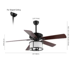 Safavieh Kristos 3-Light 52" Black Modern Ceiling Fan -Safavieh Furniture GUEST 0444616e 30bd 423f a377 dc18519e875e