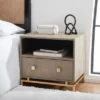 Safavieh Meilana 1-Drawer Nightstand - Art Deco Light Taupe & Brass 2 Safavieh Meilana 1-Drawer Nightstand - Art Deco Light Taupe & Brass -Safavieh Furniture GUEST 047755e9 04f3 4478 9966 43a27604fc3b