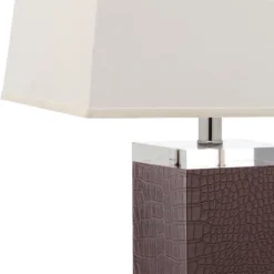 Safavieh 27" Brown Deco Leather Table Lamps with White Shades - Set of 2 7 Safavieh 27" Brown Deco Leather Table Lamps with White Shades - Set of 2 -Safavieh Furniture GUEST 052ce11f e890 46a2 8b72 37c7e3e4c9b9