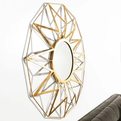 Safavieh Kilburn Contemporary Gold Starburst Wall Mirror 4 Safavieh Kilburn Contemporary Gold Starburst Wall Mirror - Image 2