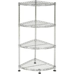 Safavieh Damaris 4-Tier Corner Rack in Sleek Chrome 11 Safavieh Damaris 4-Tier Corner Rack in Sleek Chrome -Safavieh Furniture GUEST 05dbfcd1 9913 422a aa30 936fa1ec09a2