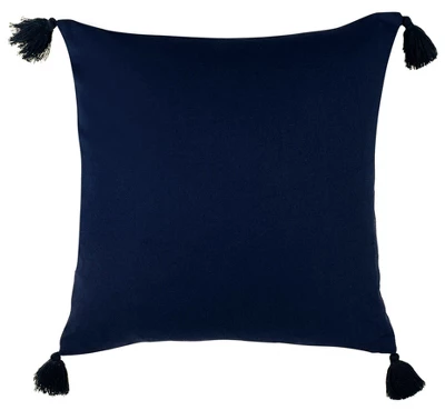 Safavieh Cassia Navy and White Tie-Dye Tasseled Throw Pillow 6 Safavieh Cassia Navy and White Tie-Dye Tasseled Throw Pillow - Image 4