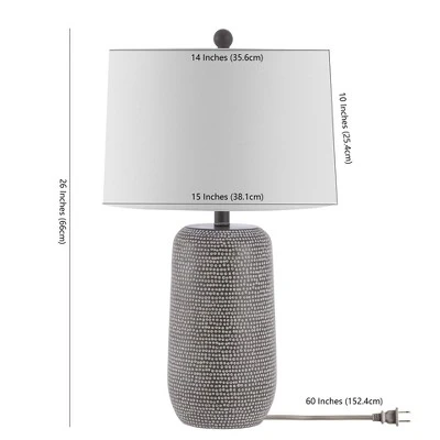 Safavieh Celvin Grey and White Patterned Table Lamp 4 Safavieh Celvin Grey and White Patterned Table Lamp - Image 2