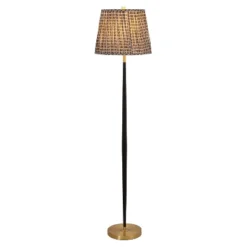 Safavieh Carlyle 64" Black and Brass Metal Floor Lamp