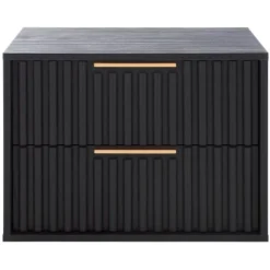 Safavieh Lylia 2-Drawer Floating Nightstand - Walnut & Black (NST9615) -Safavieh Furniture GUEST 0ad9e84e 77b3 45c9 b60d 0137675c57fb