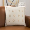 Safavieh Faith 18" x 18" Cotton Throw Pillow in Beige and Gold 1 Safavieh Faith 18" x 18" Cotton Throw Pillow in Beige and Gold -Safavieh Furniture GUEST 0c345865 2f19 47f5 9551 f8c5e8976c0e