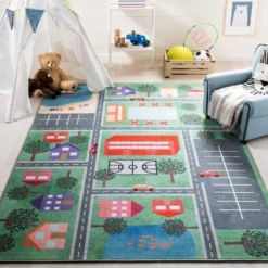 Safavieh Kids Playhouse KPH200 Interactive Power Loomed Area Rug
