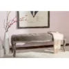 Safavieh Ramsey Bench in Distressed Oak and Cotton Velour