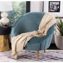 Safavieh Adara Knit Throw Blanket - Natural & Gold Lurex
