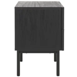 Safavieh Axelle 2-Drawer Nightstand in Walnut and Black Metal -Safavieh Furniture GUEST 10c89f9f 7c5b 4d01 b7ab bef166532341