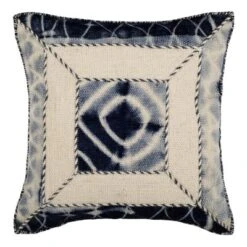 Safavieh Medina Blue Dip-Dye Patch Oversized Square Throw Pillow - 24" x 24" (Set of 2)
