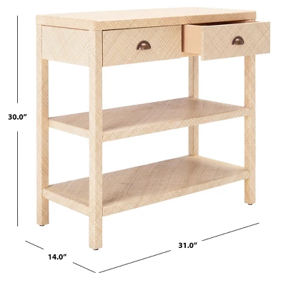 Safavieh Apis Raffia Console Table - Light Natural and Gold 8 Safavieh Apis Raffia Console Table - Light Natural and Gold - Image 6