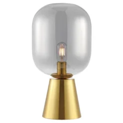 Safavieh Rain 18-Inch Table Lamp in Smoke Grey Glass and Brass -Safavieh Furniture GUEST 1414d7e1 35ca 463f 9029 894186b39adf