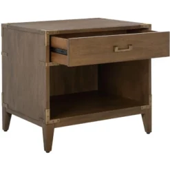 Safavieh Nisha 1-Drawer Wood Nightstand in Brown - SFV7707 -Safavieh Furniture GUEST 15ae817d 04dc 49d2 bf49 22acbefc4cc8