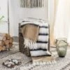 Safavieh Heidi Brown and White Striped Throw Blanket with Fringe 1 Safavieh Heidi Brown and White Striped Throw Blanket with Fringe -Safavieh Furniture GUEST 16bd6c98 6450 48bb b6fb 481e39819876