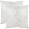 Safavieh Smooching Seahorse Embroidered Pillows - Pearlescent (Set of 2) -Safavieh Furniture GUEST 1775af63 dd0c 43f1 9ce3 c3e20f6742c3