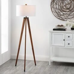 Safavieh Cameo 62.5" Walnut and Iron Tripod Floor Lamp 5 Safavieh Cameo 62.5" Walnut and Iron Tripod Floor Lamp -Safavieh Furniture GUEST 18028729 25ec 46a2 a043 7acf890a7acb