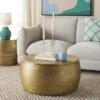 Safavieh Apoline Coffee Table with Hidden Storage - Round Drum Design