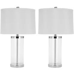 Safavieh Jeanie 25-Inch Glass Cylinder Table Lamp, Set of 2 -Safavieh Furniture GUEST 192919f3 edae 43ec b1c1 64040996f755