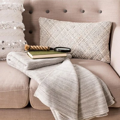 Safavieh Loveable Cotton Knit Throw Blanket, Light Grey/Natural (50" x 60") 3 Safavieh Loveable Cotton Knit Throw Blanket, Light Grey/Natural (50" x 60")