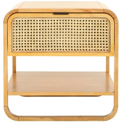 Safavieh Yunis 1-Drawer and Open Shelf Nightstand in Black and Rattan 15 Safavieh Yunis 1-Drawer and Open Shelf Nightstand in Black and Rattan - Image 13