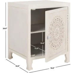 Safavieh Regius 2-Shelf 1-Door White Washed Nightstand -Safavieh Furniture GUEST 1abbeb4e a682 496a a0d2 2bbe160b4548