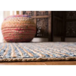 Safavieh Hudson Stripe Natural/Blue Hand-Woven Jute Area Rug -Safavieh Furniture GUEST 1ae1375d 1793 4ebf a66f 806c481626ee