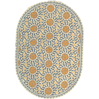 Safavieh Reyna Collection Hand-Hooked Floral Wool Rug 6 Safavieh Reyna Collection Hand-Hooked Floral Wool Rug - Image 4