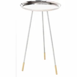 Safavieh Calix Tri-Leg Contemporary Glam Side Table - Silver & Gold -Safavieh Furniture GUEST 1c6cb5a8 c039 496b b102 84bc47f89f16