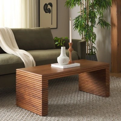 Safavieh Virginie Coffee Table - Natural Wood and Gold Contemporary Design 3 Safavieh Virginie Coffee Table - Natural Wood and Gold Contemporary Design