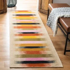 Safavieh Laila Dhurrie Stripe Hand-Woven Wool Area Rug