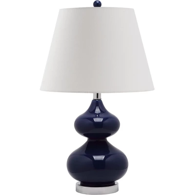 Safavieh Eva 24-Inch Navy Double Gourd Glass Table Lamp 4 Safavieh Eva 24-Inch Navy Double Gourd Glass Table Lamp - Image 2
