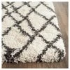 Safavieh Ivory & Charcoal Geometric Shag/Flokati Loomed Rug (3'x5') -Safavieh Furniture GUEST 1e1ccba6 8cd6 41b9 8054 37f4b85b6e3a
