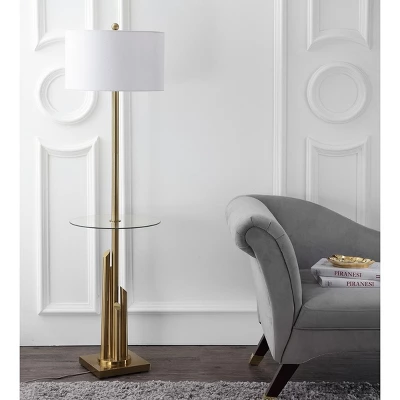 Safavieh Ambrosio 61-Inch Brass Floor Lamp with Integrated Side Table 3 Safavieh Ambrosio 61-Inch Brass Floor Lamp with Integrated Side Table