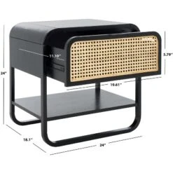 Safavieh Yunis 1-Drawer and Open Shelf Nightstand in Black and Rattan 26 Safavieh Yunis 1-Drawer and Open Shelf Nightstand in Black and Rattan -Safavieh Furniture GUEST 1f56348b b85c 407c 9a6f e3e909124fd2