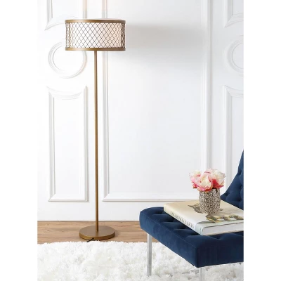 Safavieh Evie Mesh Floor Lamp in Gold Finish 4 Safavieh Evie Mesh Floor Lamp in Gold Finish - Image 2
