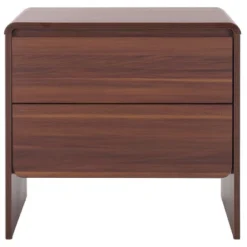 Safavieh Arsenio 2-Drawer Nightstand - Elegant Walnut Finish -Safavieh Furniture GUEST 213bbf90 2c71 48bf a935 bb35b69a9bb3