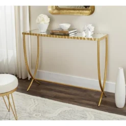 Safavieh Couture Princess Art Nouveau Gold & Glass Console Table