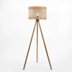 Safavieh Akroyd 63-Inch Natural Wood Tripod Floor Lamp