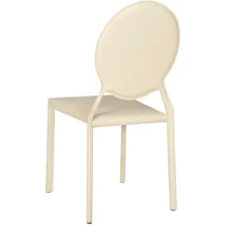 Safavieh Warner Round Back Leather Side Chair (Set of 2) - Butter Cream -Safavieh Furniture GUEST 225b67a3 5589 46c5 a404 6ea1c5f5ab98
