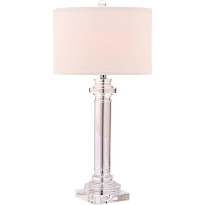 Safavieh Nina 30-inch Crystal Column Table Lamp - Clear Crystal with Cotton Shade 5 Safavieh Nina 30-inch Crystal Column Table Lamp - Clear Crystal with Cotton Shade - Image 3