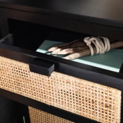 Safavieh Dave 1-Drawer 1-Door Rattan Nightstand - Natural Finish