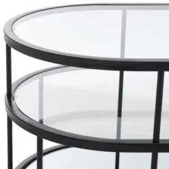 Safavieh Layta 3-Shelf Coffee Table - Matte Black & Clear Glass -Safavieh Furniture GUEST 24e2bfdd e4e3 4796 a04a 1bd0bd32b630