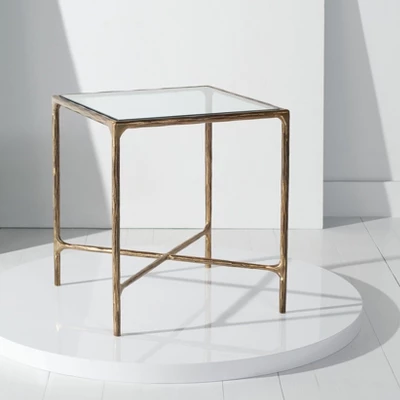Safavieh Jessa Forged Metal Square End Table - Brass Finish 4 Safavieh Jessa Forged Metal Square End Table - Brass Finish - Image 2