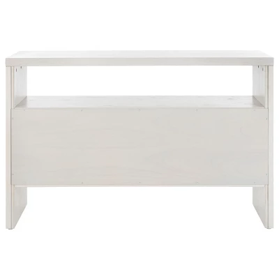 Safavieh Zella 4-Door White Console Table with Geometric Facade 12 Safavieh Zella 4-Door White Console Table with Geometric Facade - Image 10