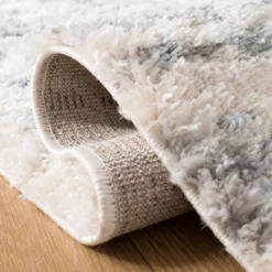 Safavieh Carmelita Boho Chic Berber Fringe Shag Rug - Cream/Navy -Safavieh Furniture GUEST 25b8461e ad46 4ce6 9071 989cdc3b5a9f