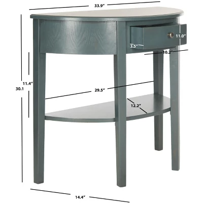 Safavieh Couture Abram Demilune Console Table with Storage Drawer 6 Safavieh Couture Abram Demilune Console Table with Storage Drawer - Image 4